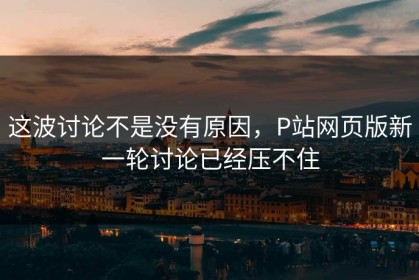 这波讨论不是没有原因，P站网页版新一轮讨论已经压不住