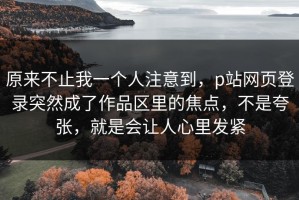 原来不止我一个人注意到，p站网页登录突然成了作品区里的焦点，不是夸张，就是会让人心里发紧