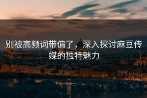 别被高频词带偏了，深入探讨麻豆传媒的独特魅力