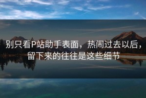 别只看P站助手表面，热闹过去以后，留下来的往往是这些细节