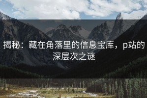 揭秘：藏在角落里的信息宝库，p站的深层次之谜