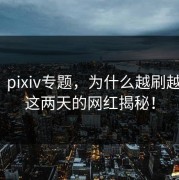 揭秘：pixiv专题，为什么越刷越上头？这两天的网红揭秘！