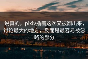 说真的，pixiv插画这次又被翻出来，讨论最大的地方，反而是最容易被忽略的部分