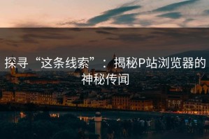 探寻“这条线索”：揭秘P站浏览器的神秘传闻