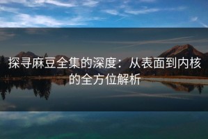 探寻麻豆全集的深度：从表面到内核的全方位解析