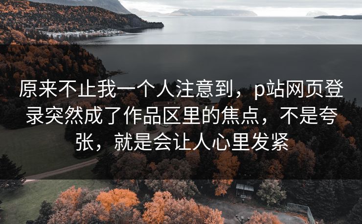 原来不止我一个人注意到，p站网页登录突然成了作品区里的焦点，不是夸张，就是会让人心里发紧