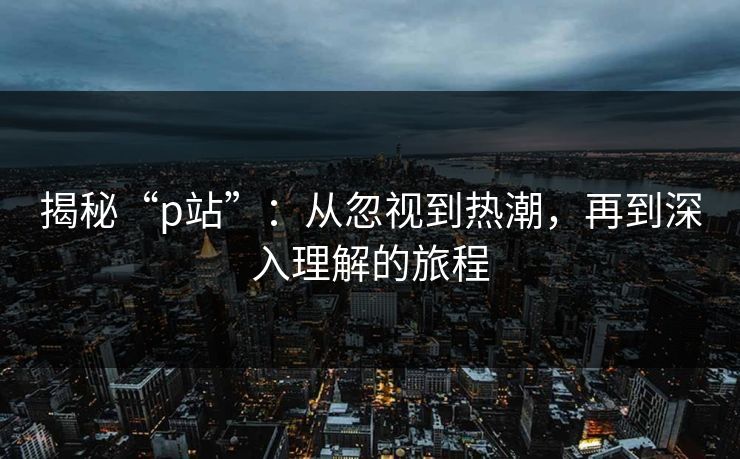 揭秘“p站”：从忽视到热潮，再到深入理解的旅程