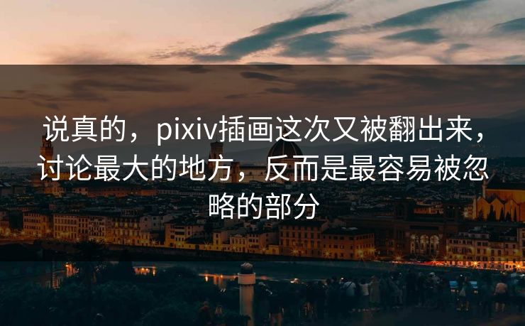 说真的，pixiv插画这次又被翻出来，讨论最大的地方，反而是最容易被忽略的部分