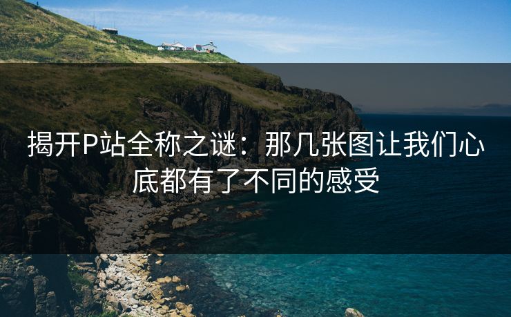 揭开P站全称之谜：那几张图让我们心底都有了不同的感受