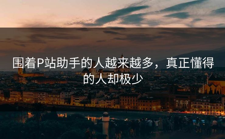 围着P站助手的人越来越多，真正懂得的人却极少