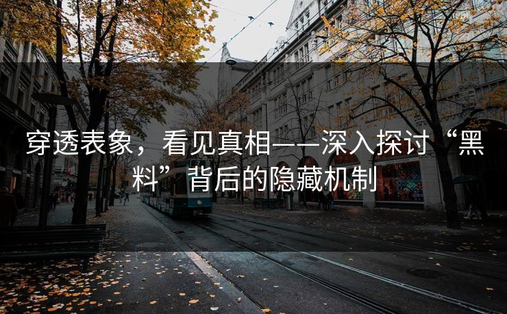 穿透表象，看见真相——深入探讨“黑料”背后的隐藏机制