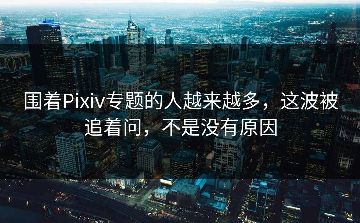 围着Pixiv专题的人越来越多，这波被追着问，不是没有原因